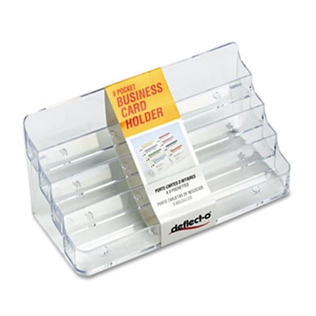 Deflecto Deflect-O Eight-Pocket Business Card Holder Capacity 400 Cards Clear DE30658